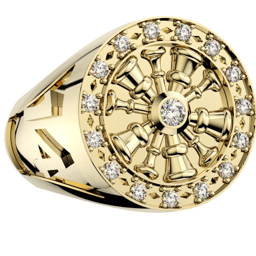 Mens Fire Department Chief Ring - 5 Horns