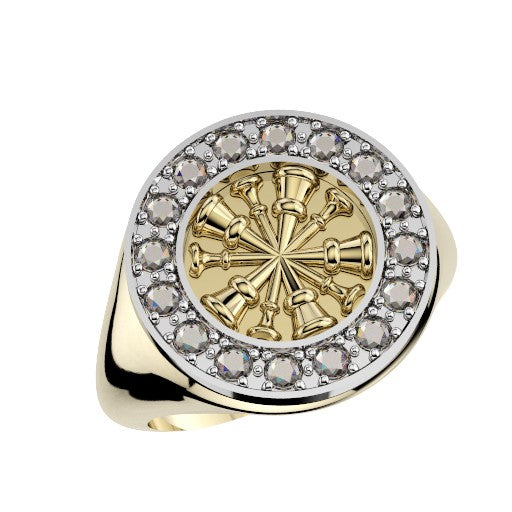 Womens Fire Department Chief Ring - 5 Horns