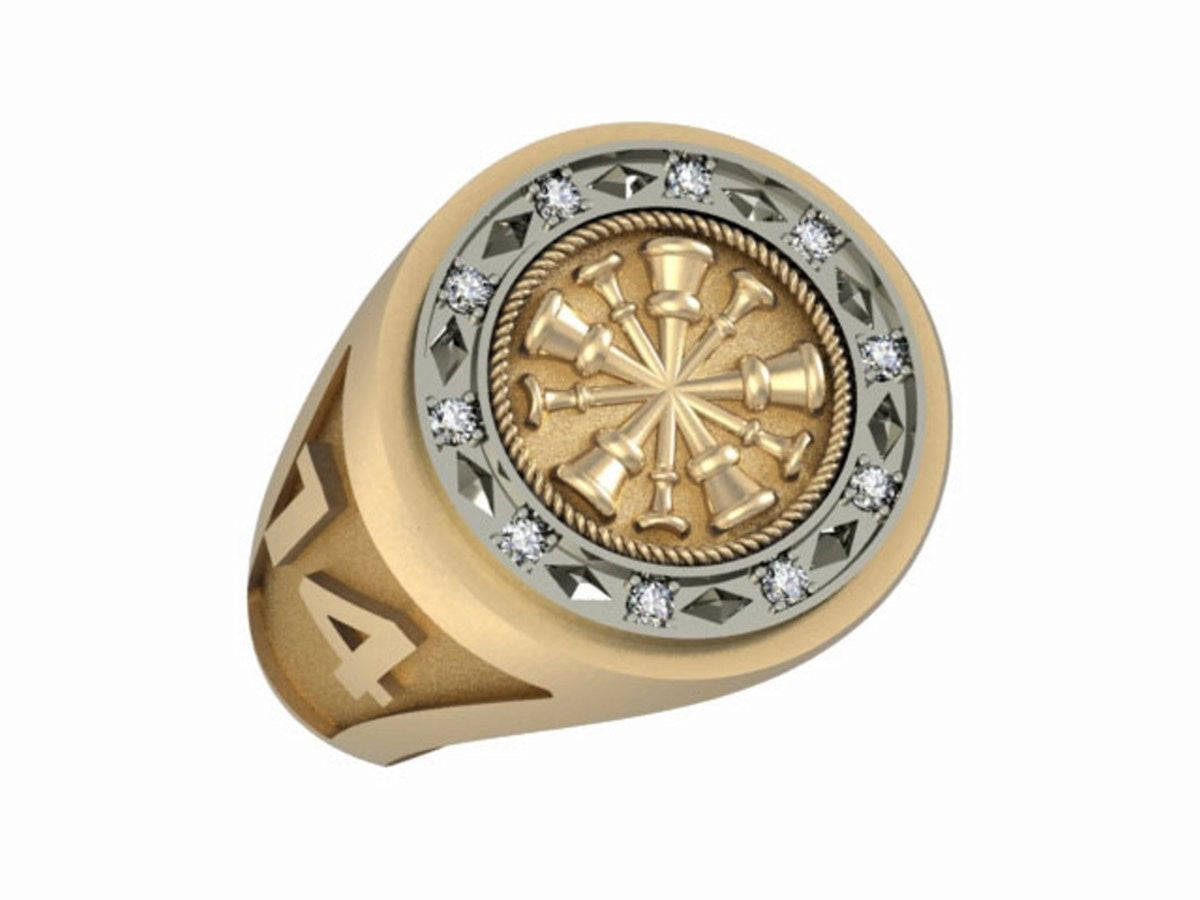 Mens Fire Department Chief Ring - 5 Horns