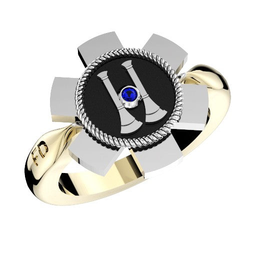 Womens Fire Department Captain Ring - 2 Horns