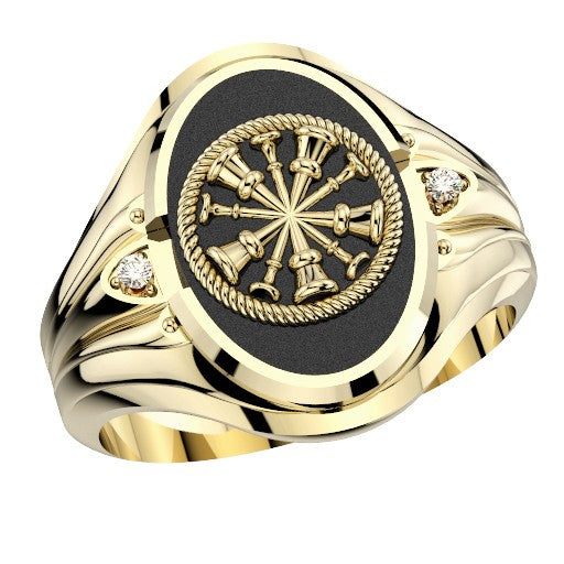 Mens Fire Department Chief Ring - 5 Horns