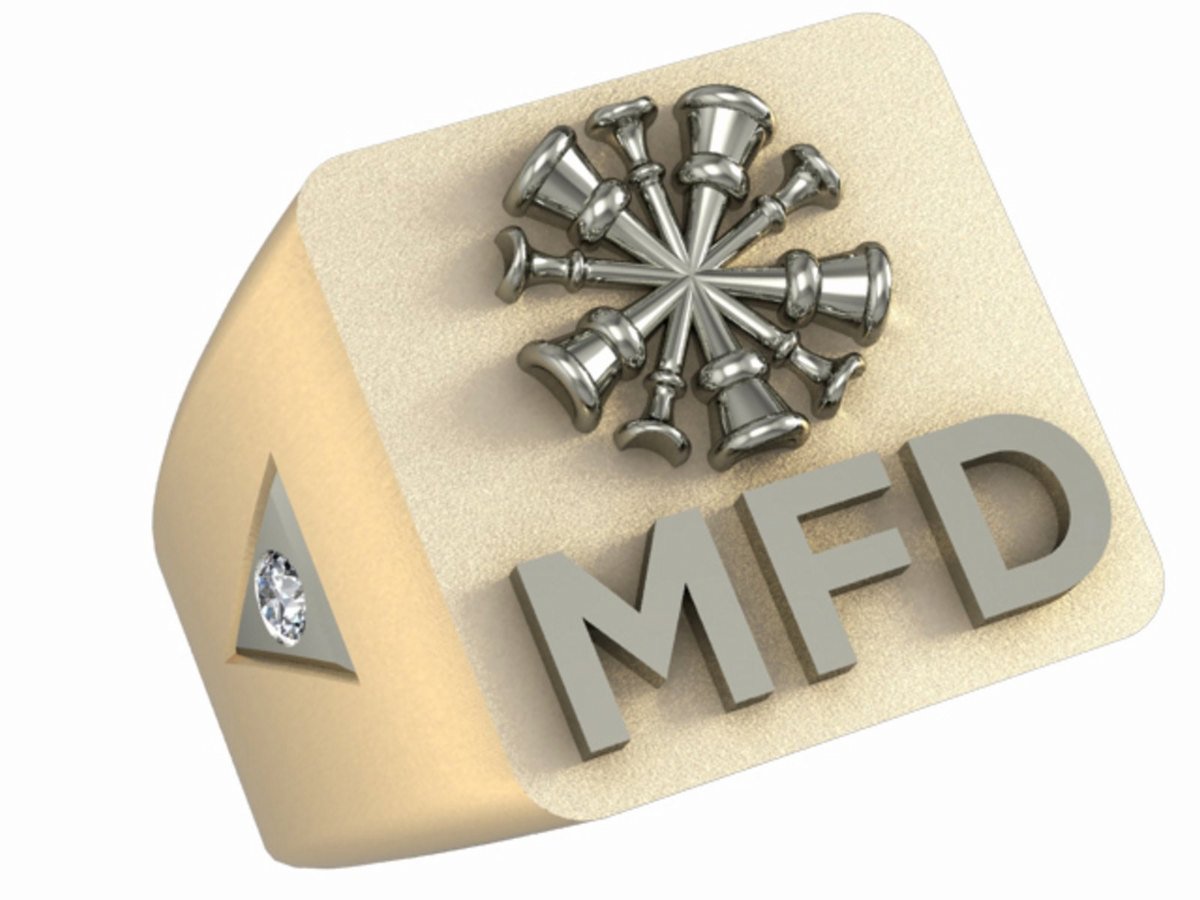 Mens Fire Department Chief Ring - 5 Horns