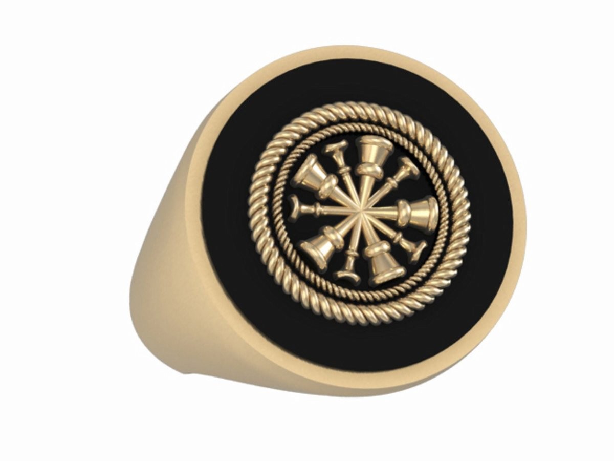 Mens Fire Department Chief Ring – 5 Horns