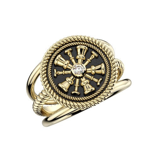 Womens Fire Department Chief Ring - 5 Horns