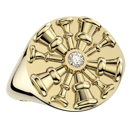 Womens Fire Department Chief Ring - 5 Horns