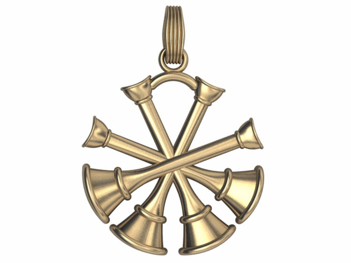 Four Horn Assistant Chief Pendant - Nickel Size