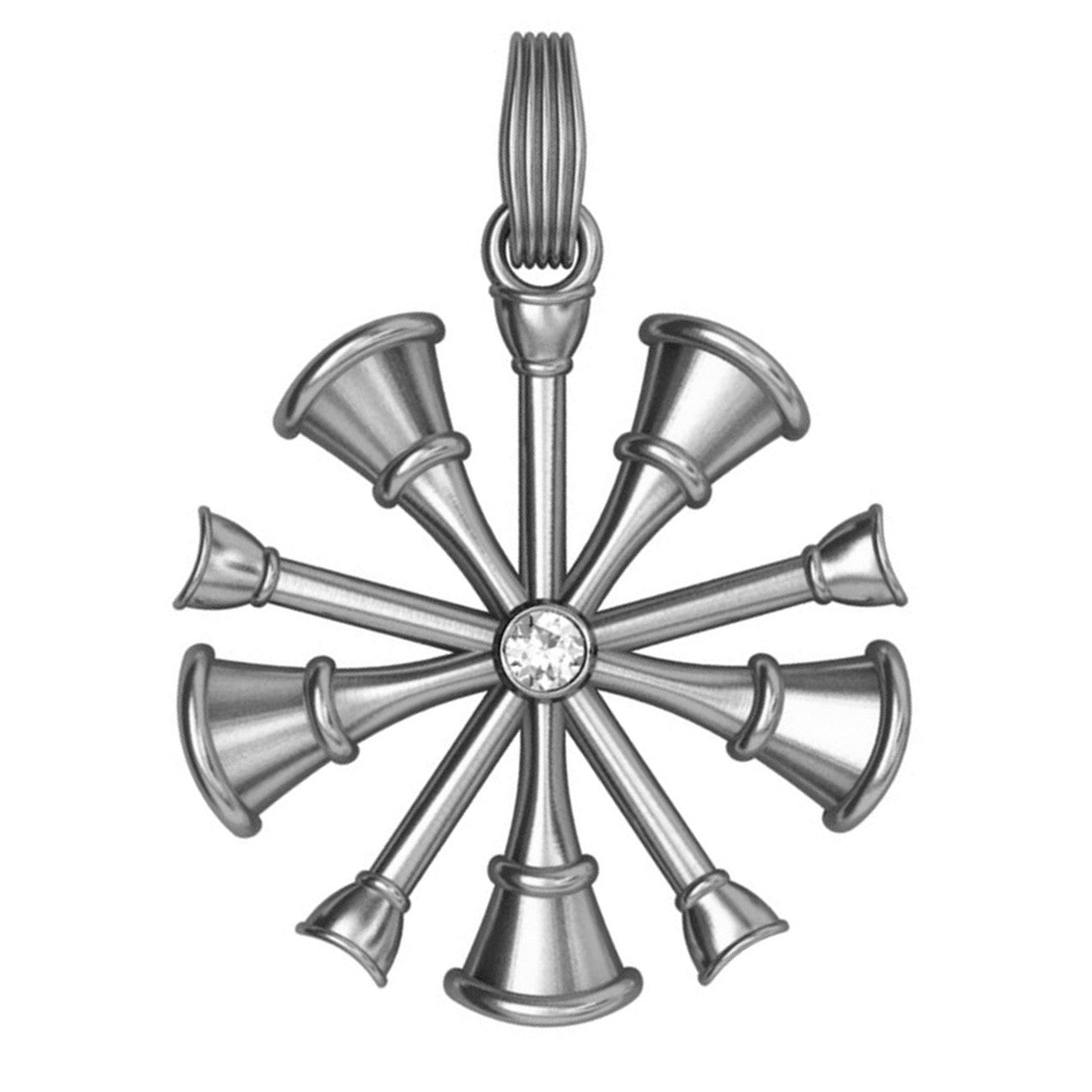 Five Horn Chief Pendant with Center Diamond- Nickel Size