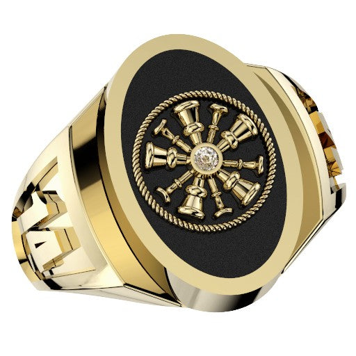 Mens Fire Department Chief Ring - 5 Horns
