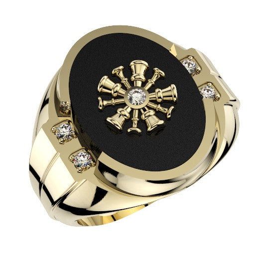 Mens Fire Department Chief Ring - 5 Horns