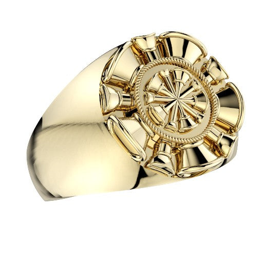 Mens Fire Department Chief Ring - 5 Horns