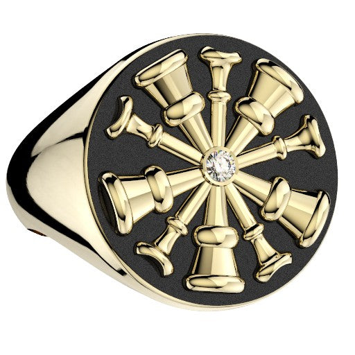 Mens Fire Department Chief Ring - 5 Horns