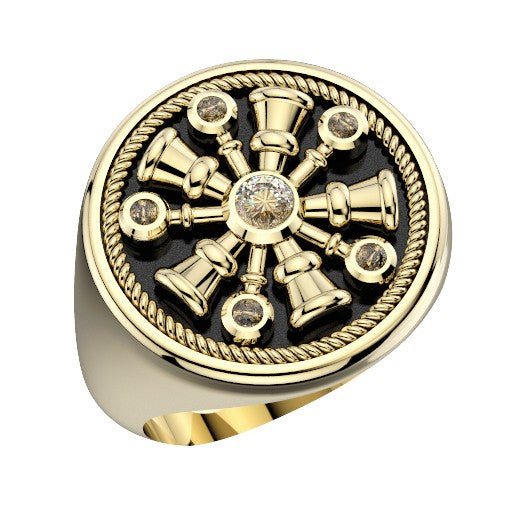 Mens Fire Department Chief Ring - 5 Horns