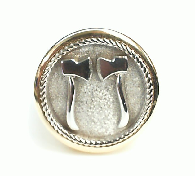 Mens  Fire Department Ring - 2 Axes