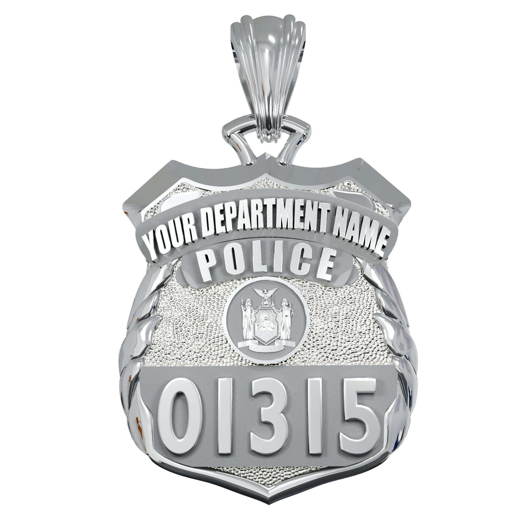 Custom Police Officer Shield Pendant - Penny Size Pendant