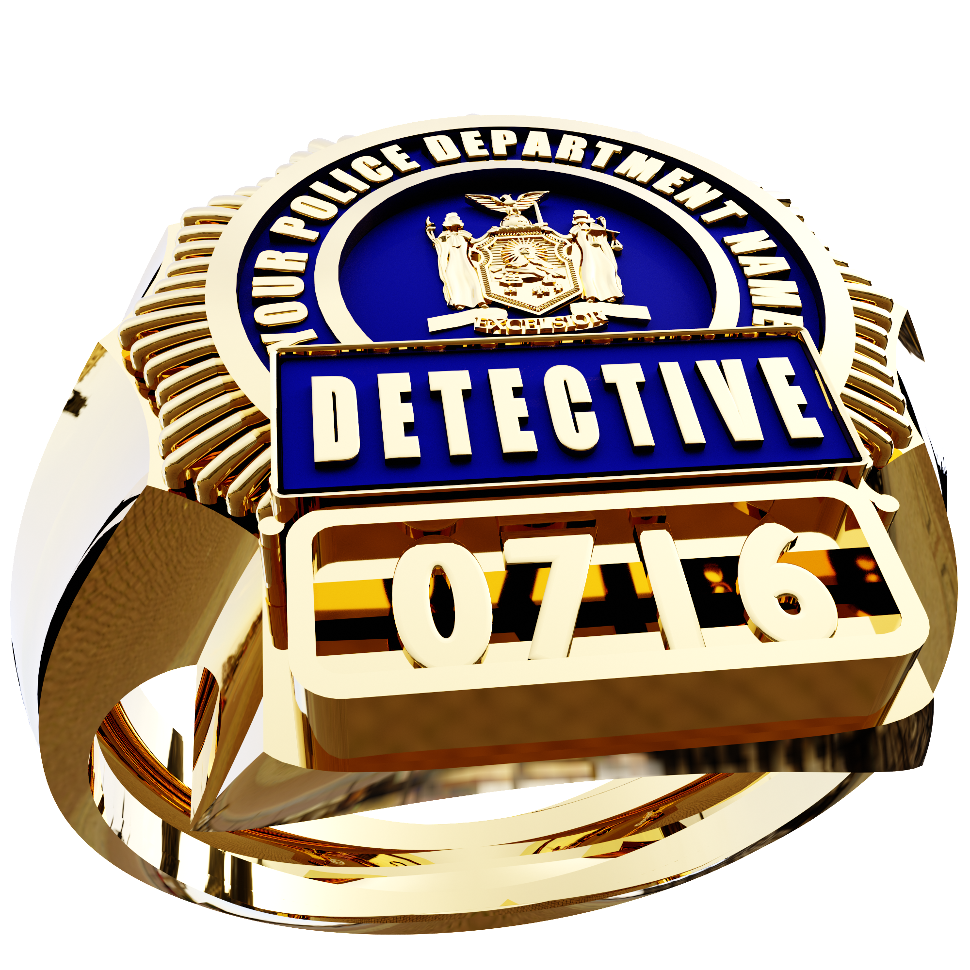 Custom Detective Style Shield Ring