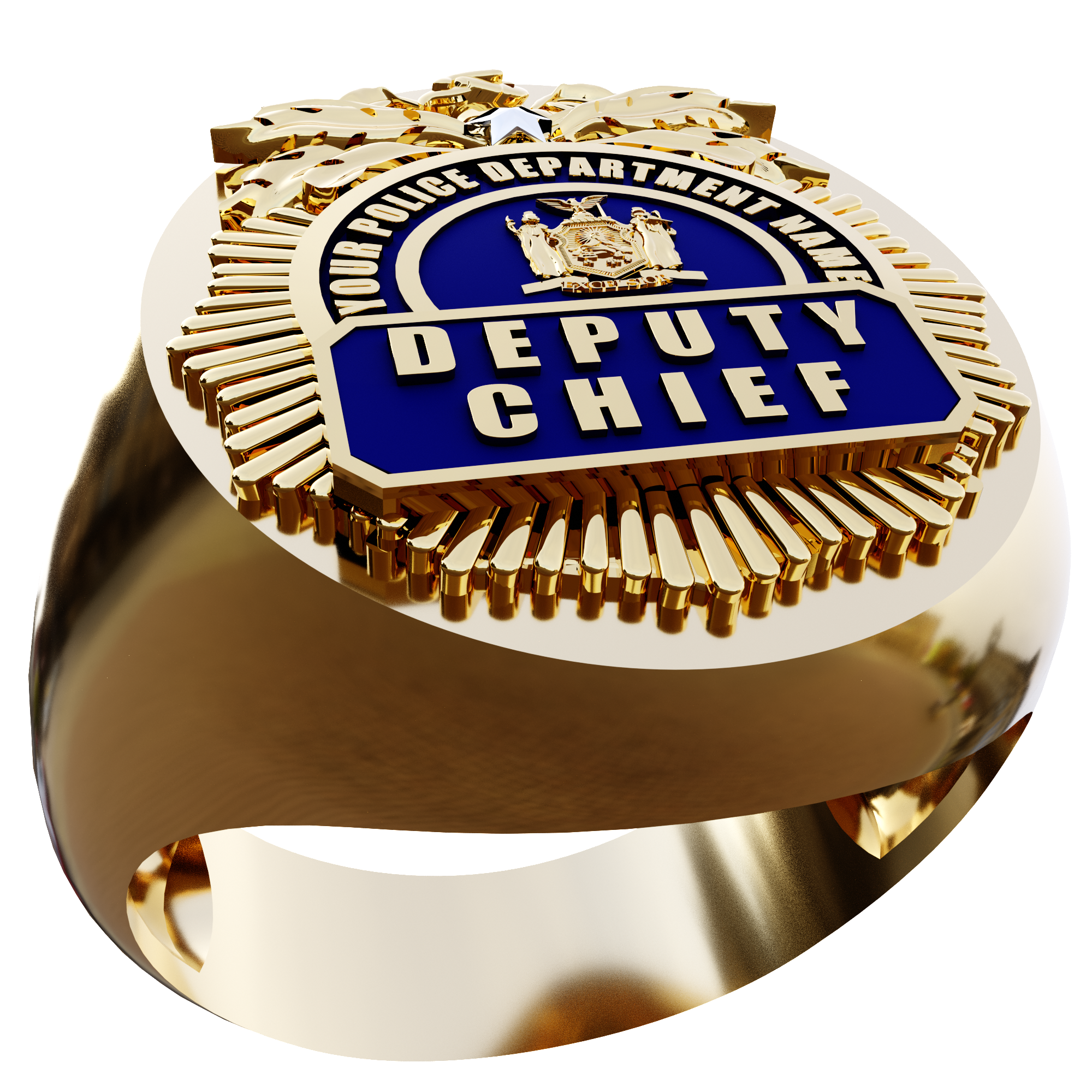 Custom Starburst Style Shield with Eagle Ring