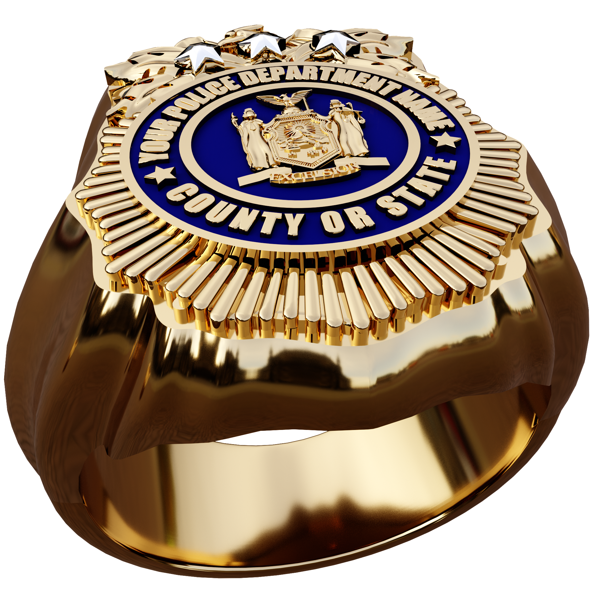Custom Starburst Alternate Style Shield with Eagle Ring