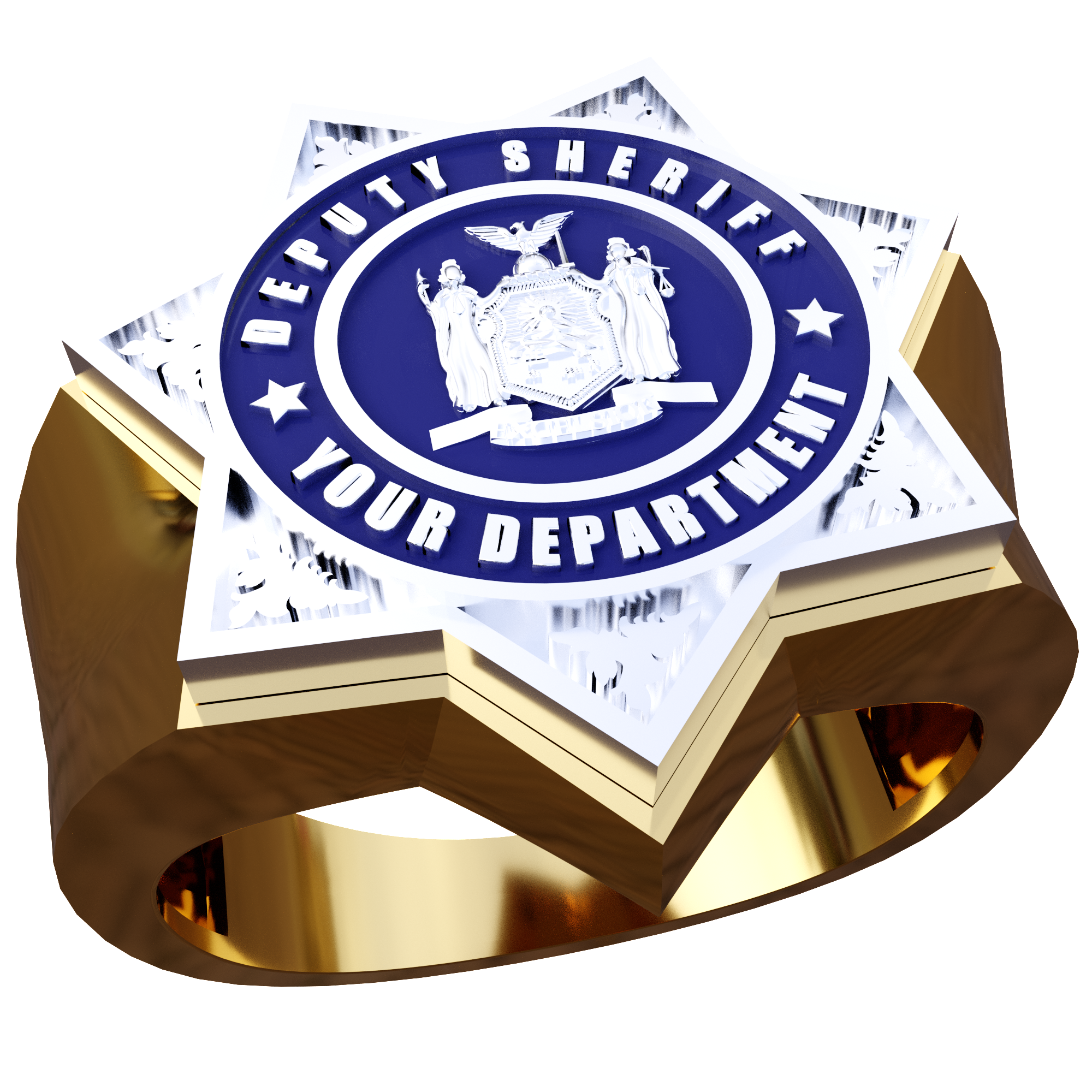 Custom 7 Point Sheriff’s Style Shield Ring