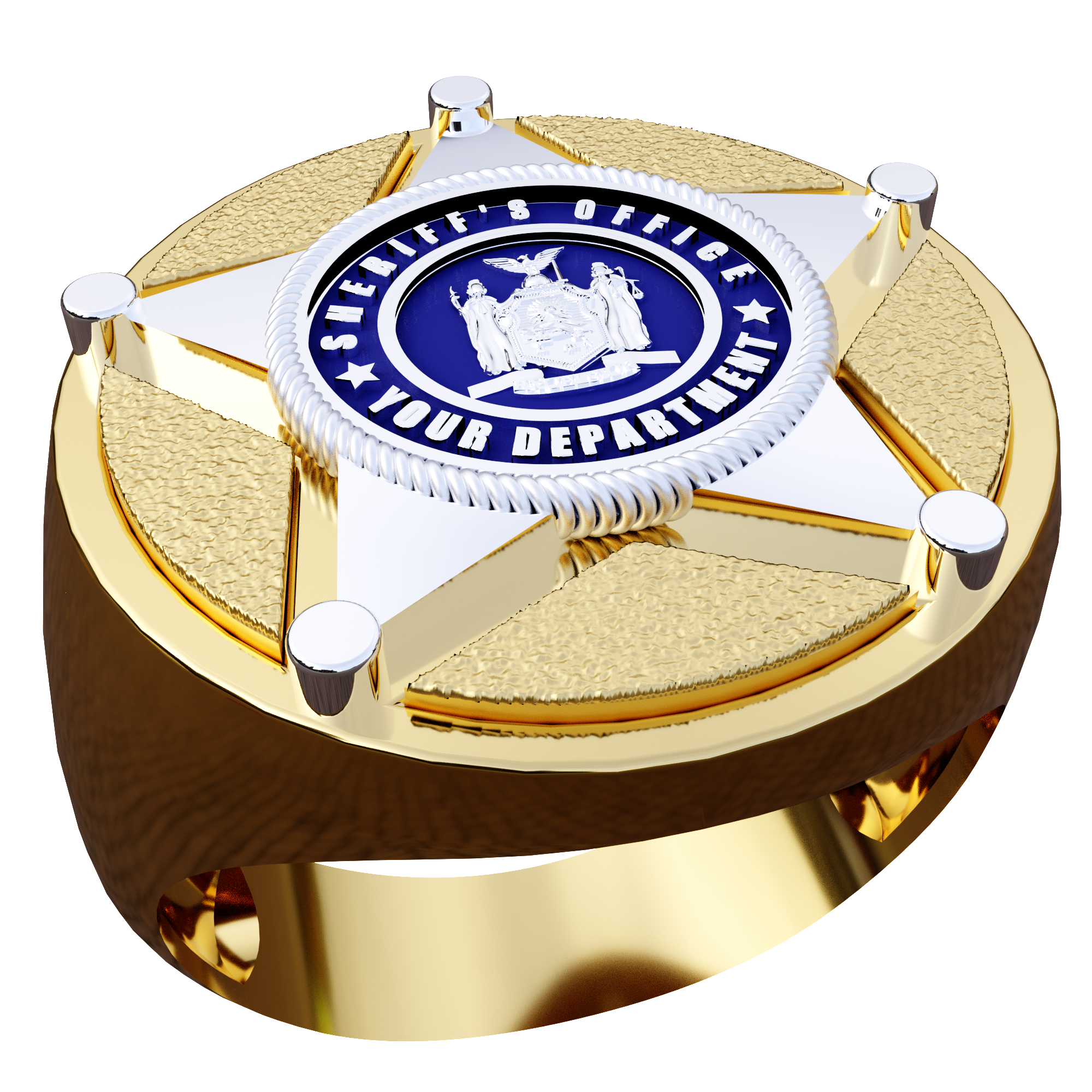 Custom 5 Point Sheriff’s Style Shield Ring