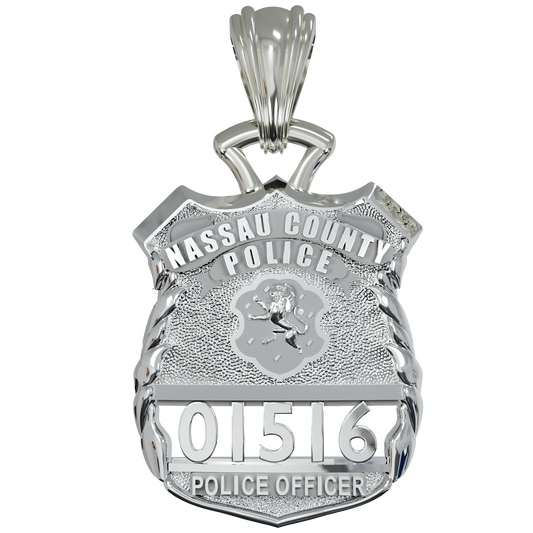 Nassau County Police Officer Pendant - Nickel Size