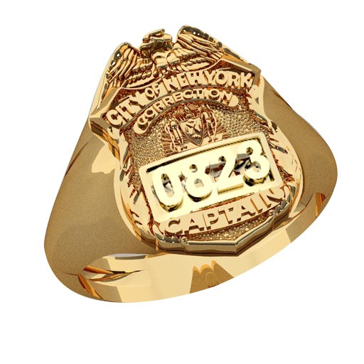 NYC Dept. of Corrections Captain Shape of the Shield Ring