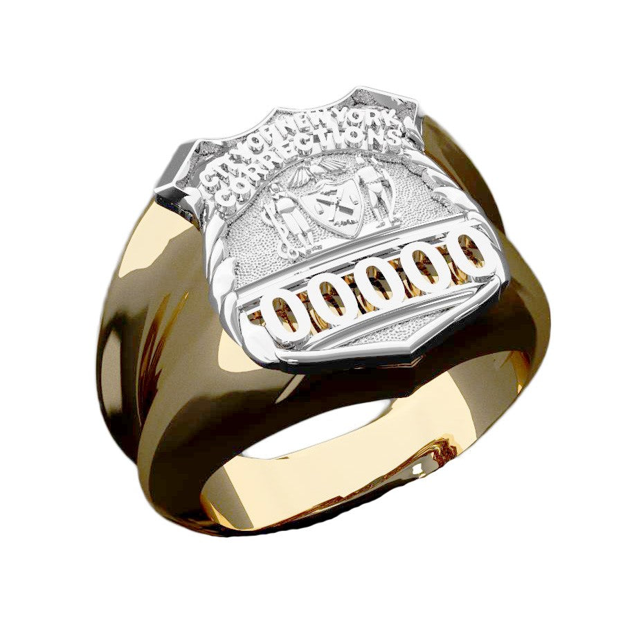 NYC Dept. of Corrections PO Shape of the Shield Ring