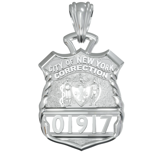 NYC Dept. of Corrections Police Officer Pendant - Nickel Size