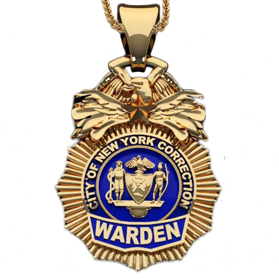 NYC Dept. of Corrections Warden - Penny Size Pendant