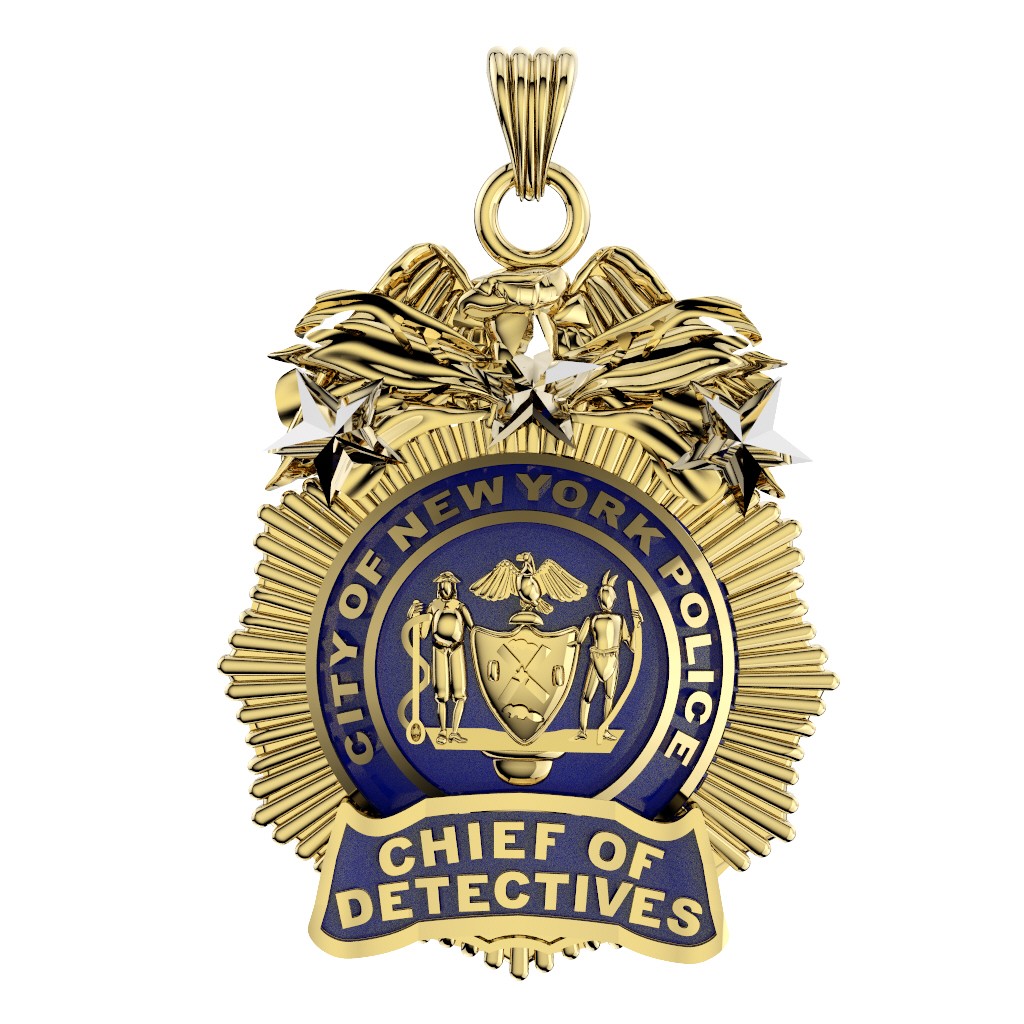 NYPD Chief of Detectives Pendant  - Nickel Size