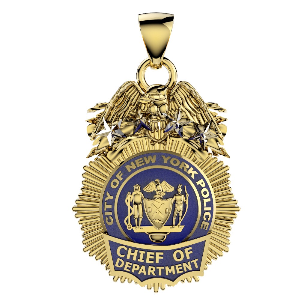 NYPD Chief of Department Pendant - Quarter Size