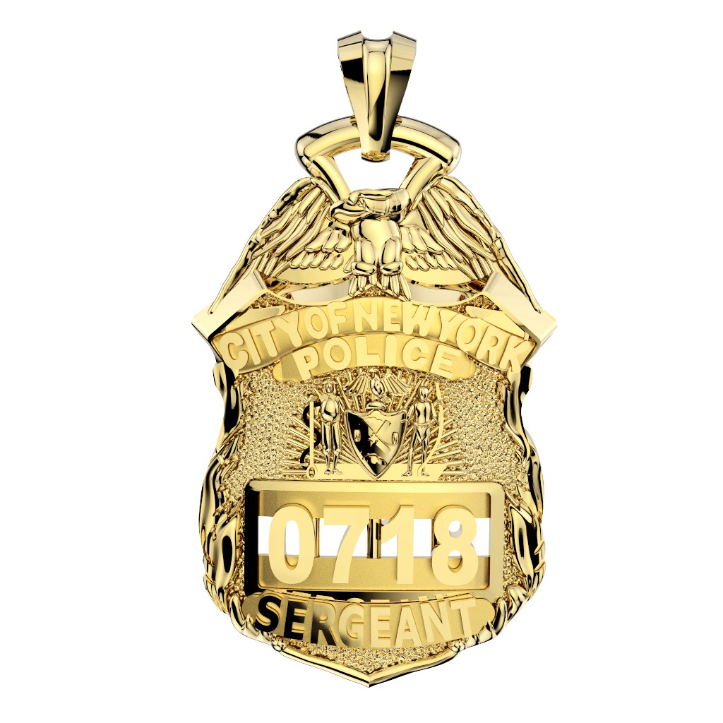 NYPD Sergeant Pendant  - Nickel Size