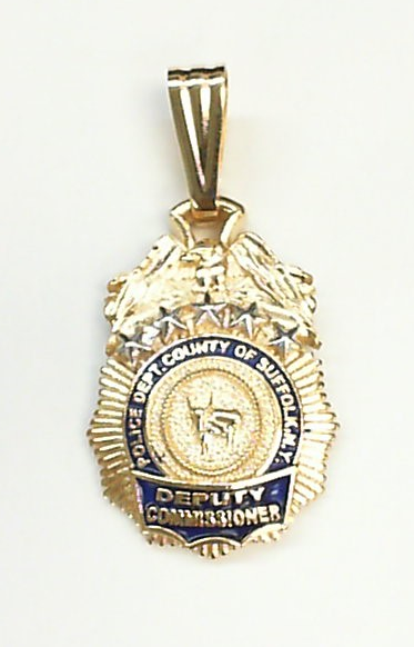 Suffolk County PD Deputy Commissioner Pendant - Nickel Size Pendant