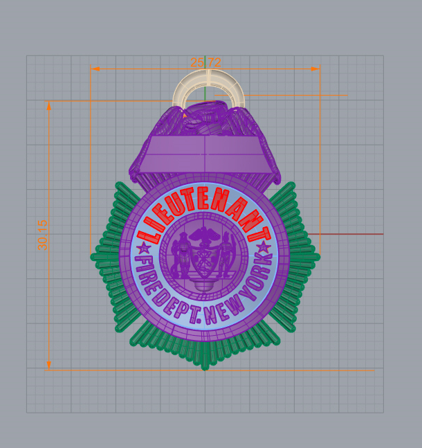 FDNY Lieutenant Pendant - XL Size
