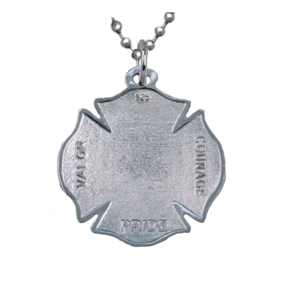 St. Florian Medal and Chain - Sterling Silver Quarter Size Pendant