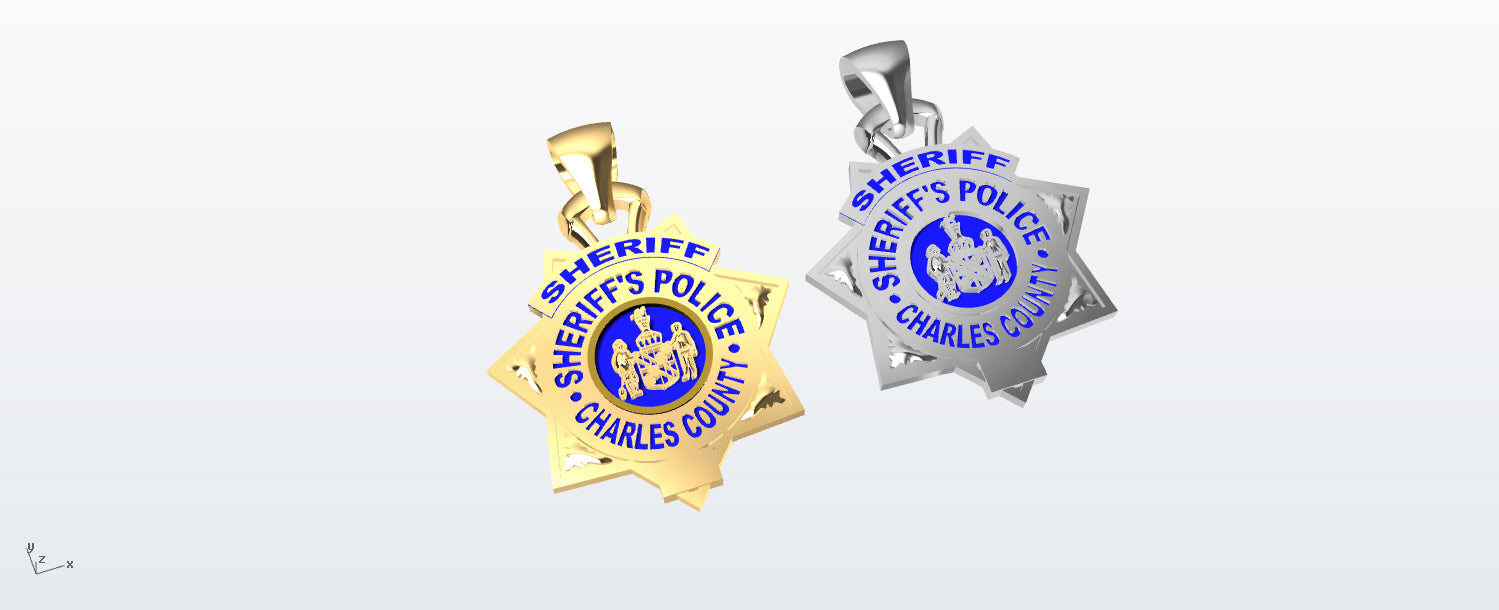 Charles County Maryland Sheriff - Nickle Size Pendant