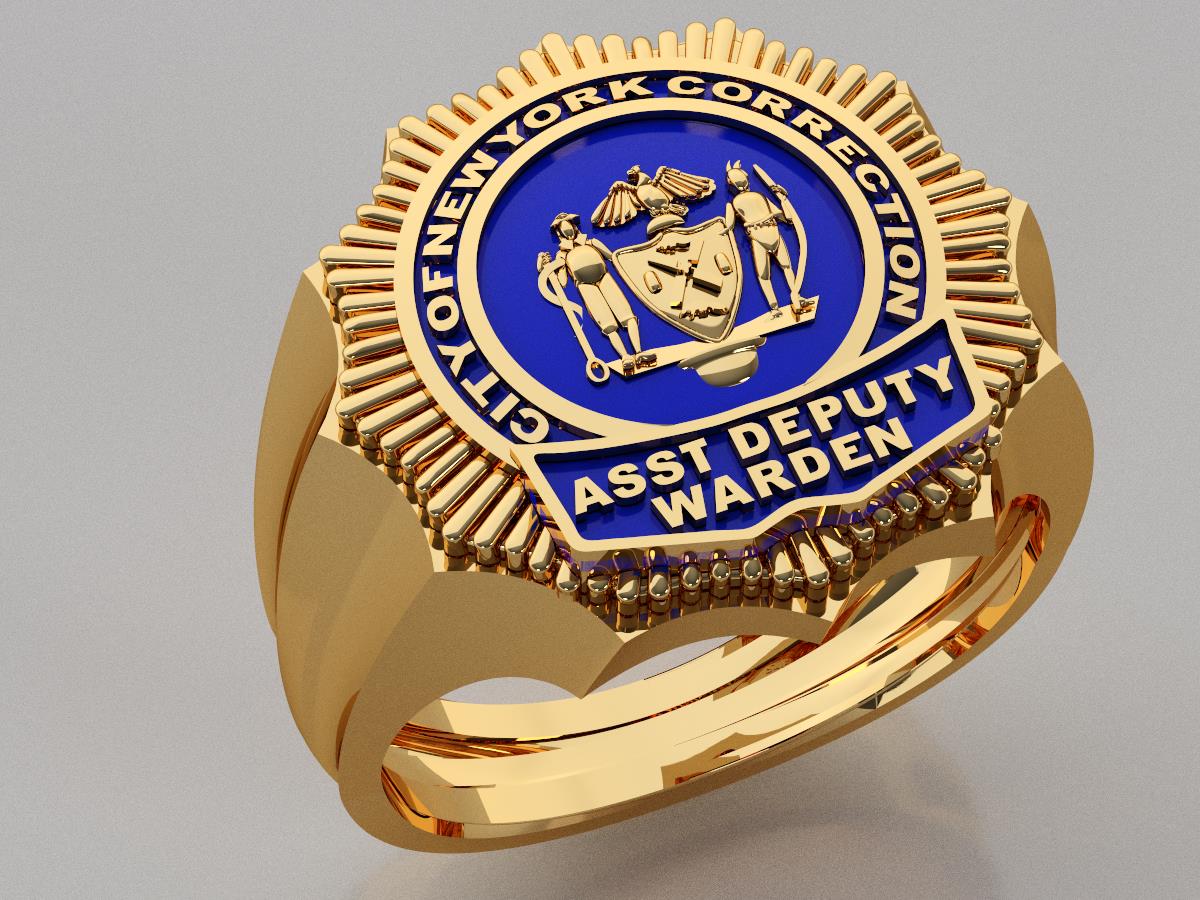 NYC Dept. of Corrections Assistant Warden Shape of the Shield Ring
