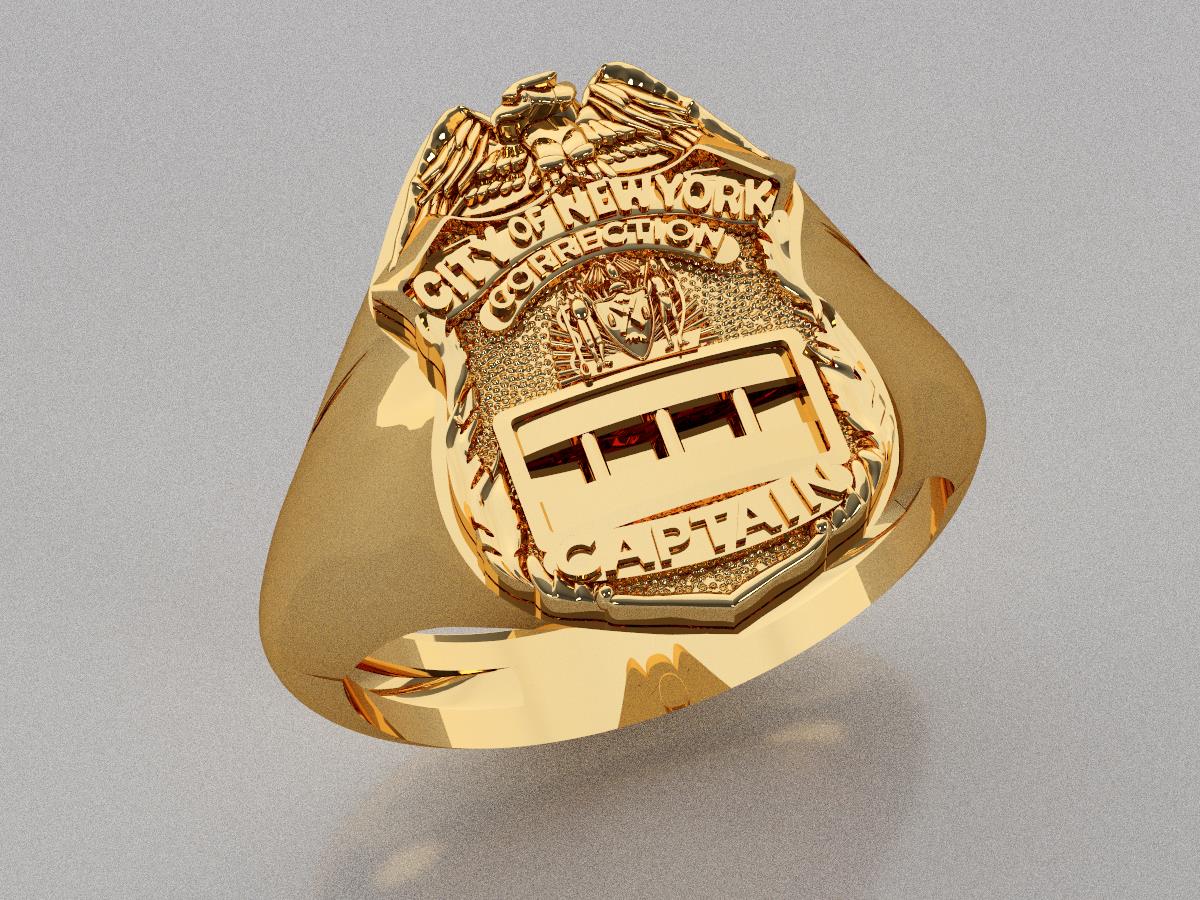 NYC Dept. of Corrections Captain Shape of the Shield Ring