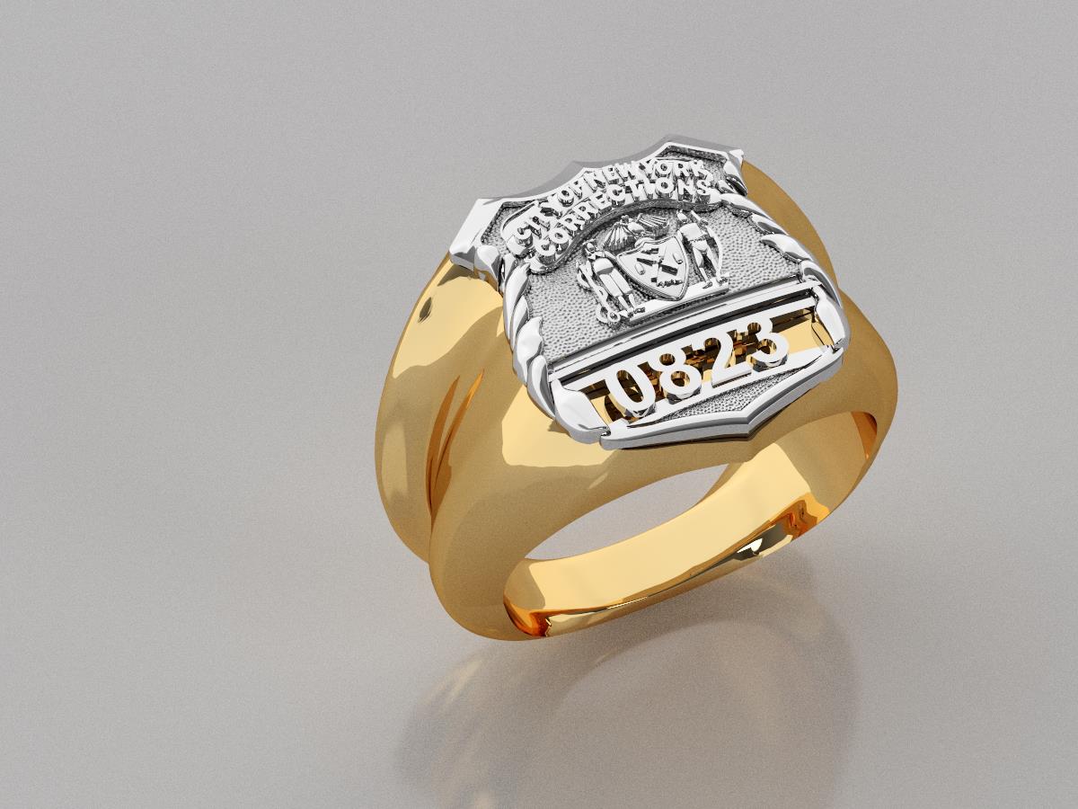 NYC Dept. of Corrections PO Shape of the Shield Ring