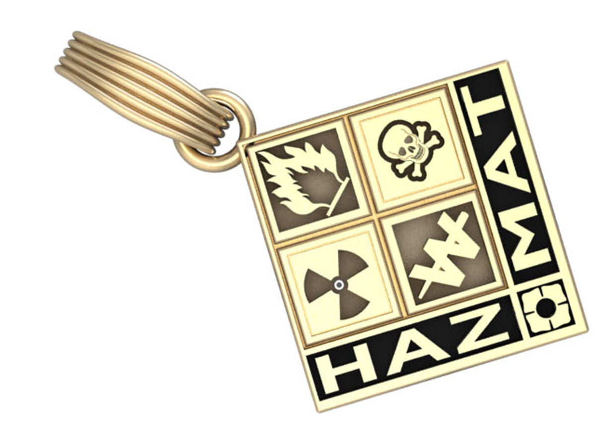 Hazmat Pendant / Charm - Antiqued Background