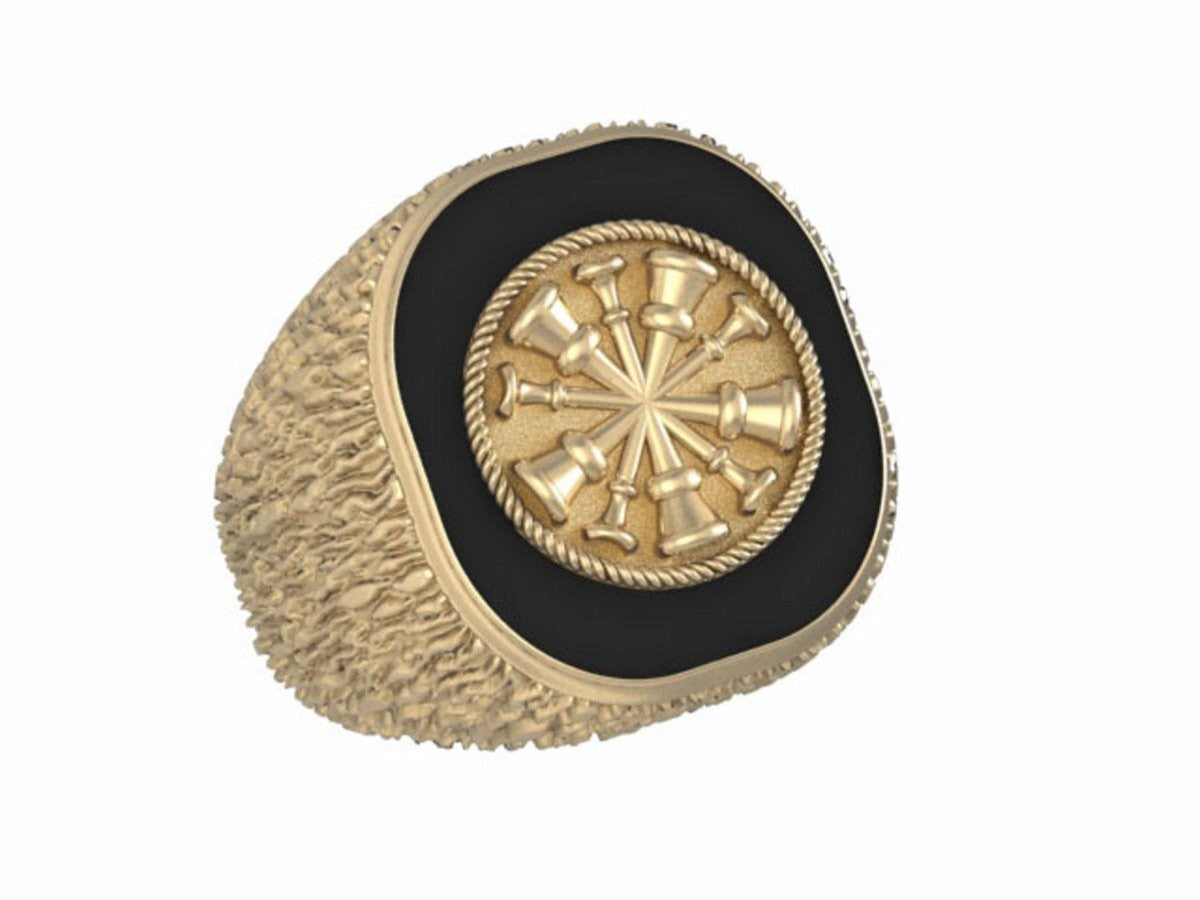 Mens Fire Department Chief Ring - 5 Horns