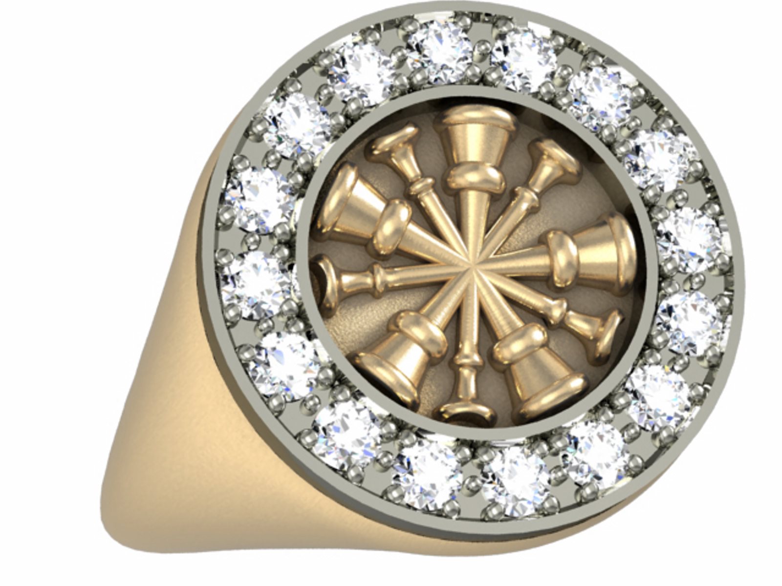 Womens Fire Department Chief Ring - 5 Horns