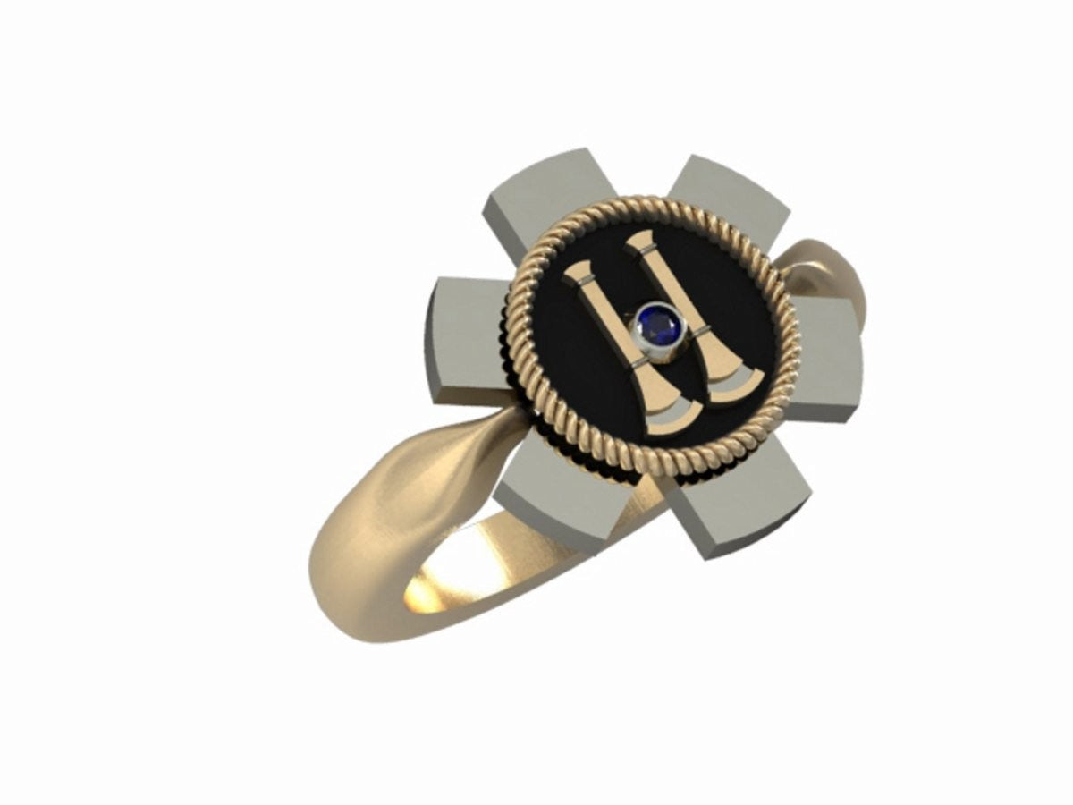 Womens Fire Department Captain Ring - 2 Horns
