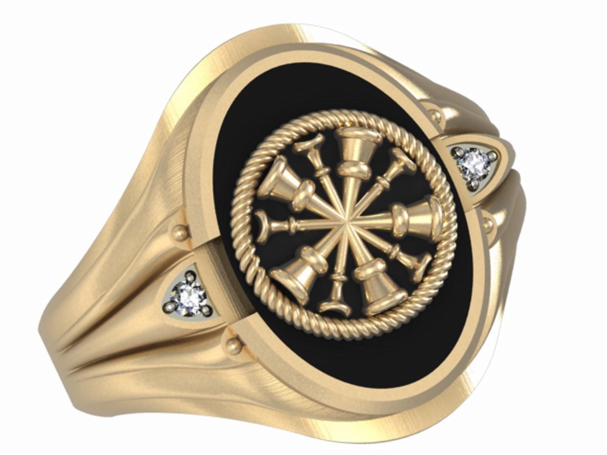 Mens Fire Department Chief Ring - 5 Horns