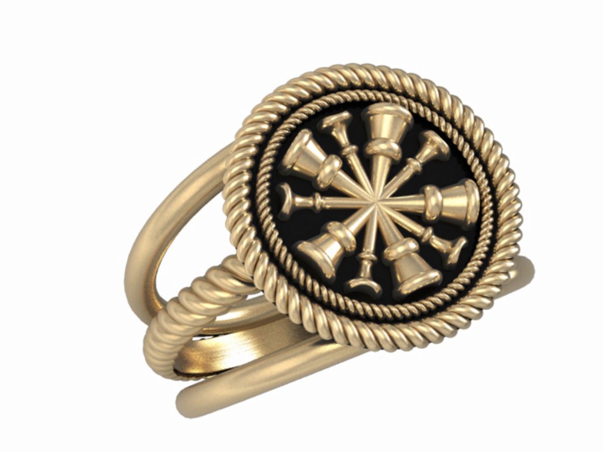 Womens Fire Department Chief Ring - 5 Horns