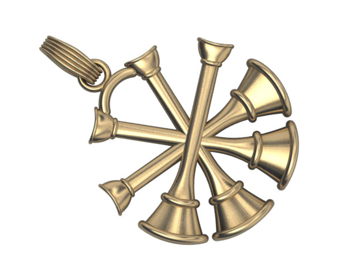 Four Horn Assistant Chief Pendant - Nickel Size