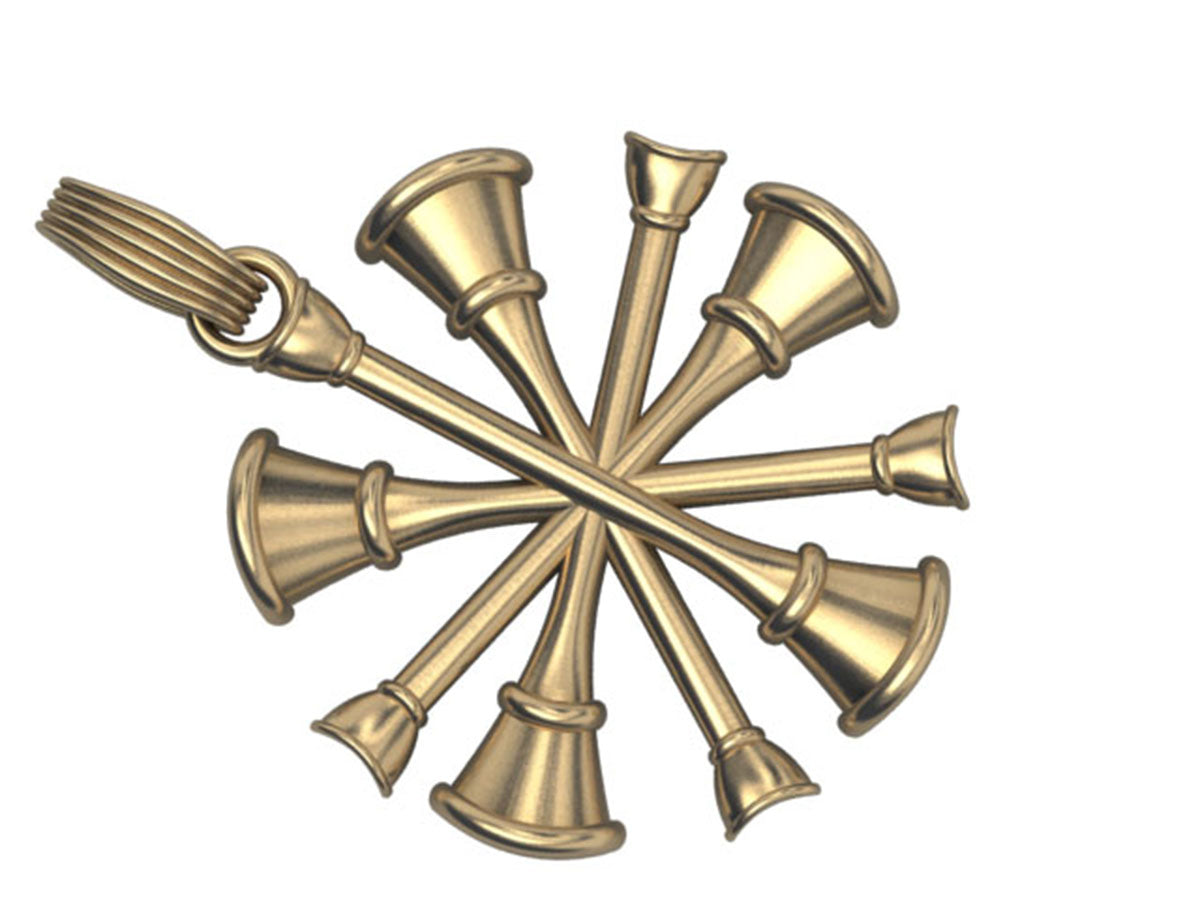 Five Horn Chief Pendant - Nickel Size