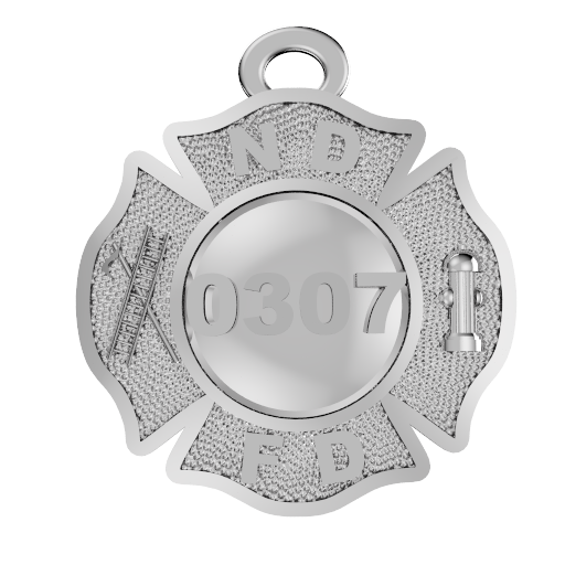 Custom Firefighter Maltese Cross Pendant - Penny Size