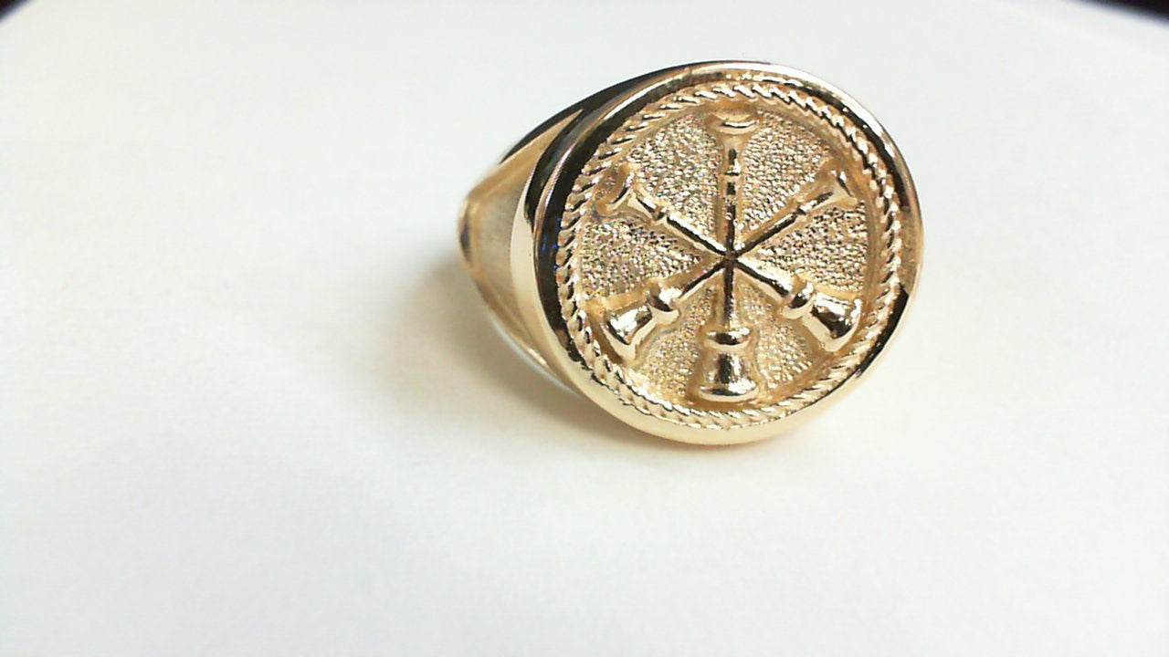 Mens  Fire Department Assistant Chief Ring - 3 Horns