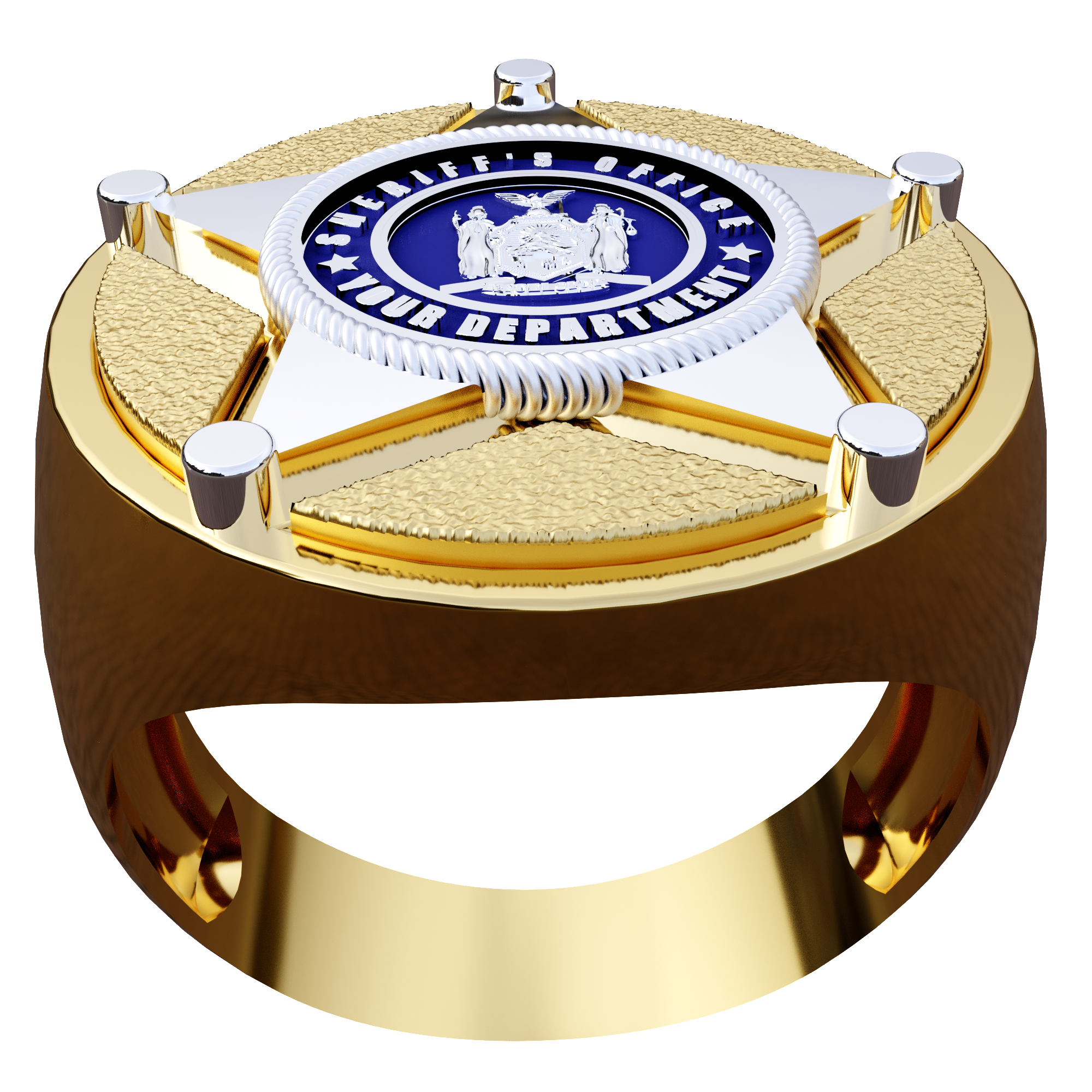 Custom 5 Point Sheriff’s Style Shield Ring