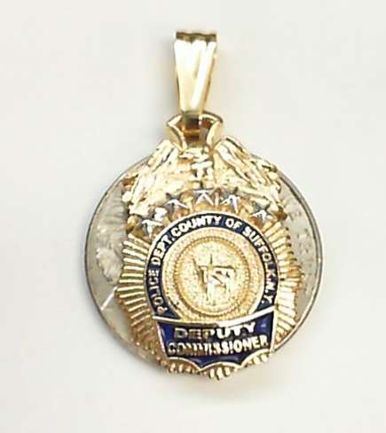 Suffolk County PD Deputy Commissioner Pendant - Nickel Size Pendant